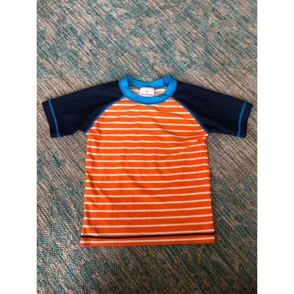 Hanna andersson boys size 110 5t rash guard orange striped